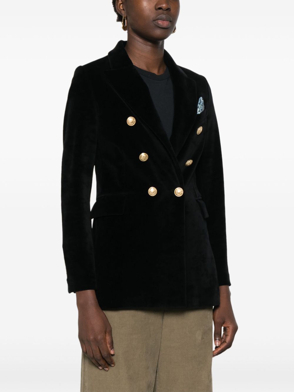 Velvet single-breasted jacket