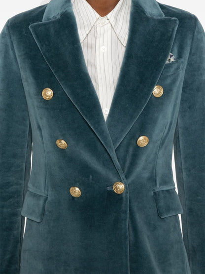 Velvet single-breasted jacket