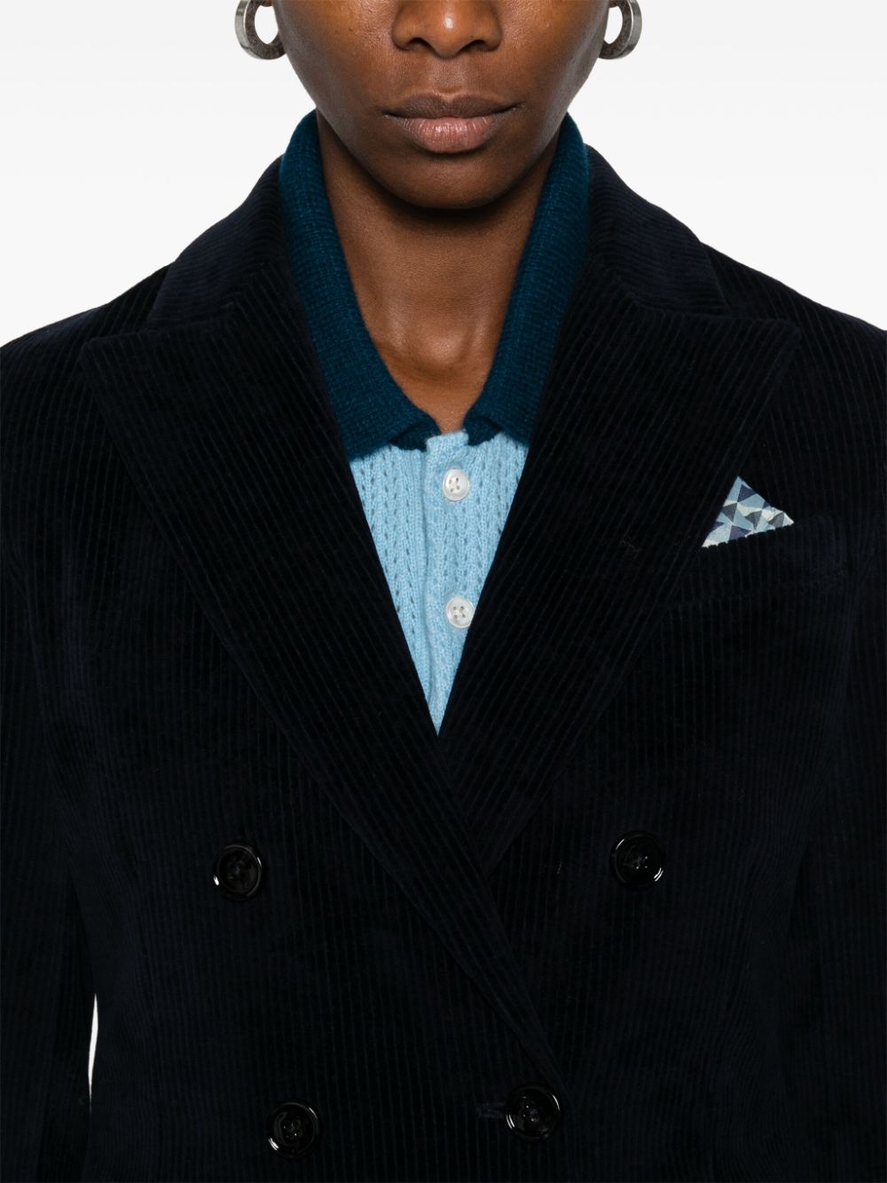 Corduroy double-breasted jacket