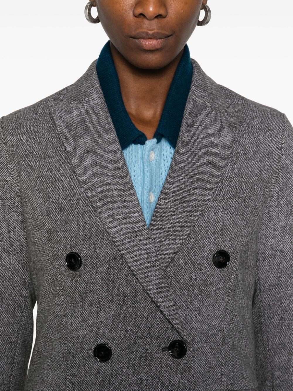 Cotton double-breasted jacket