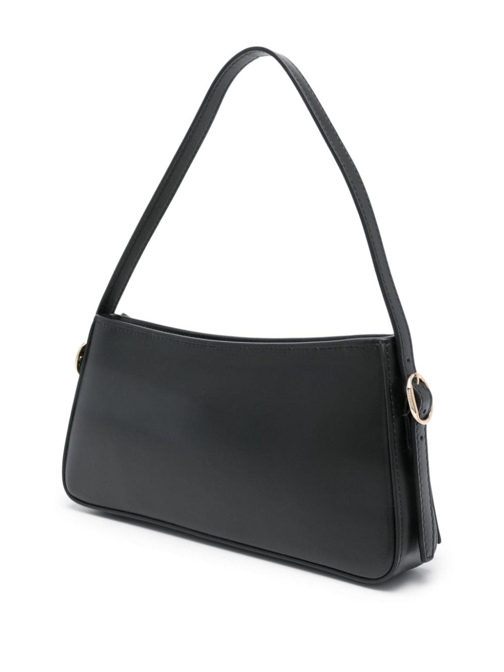 Belt baguette leather shoulder bag