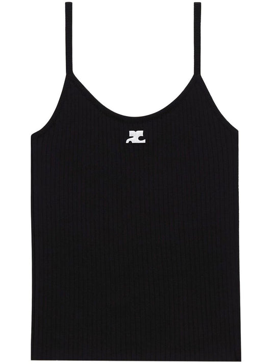 Logo ribbed tank top