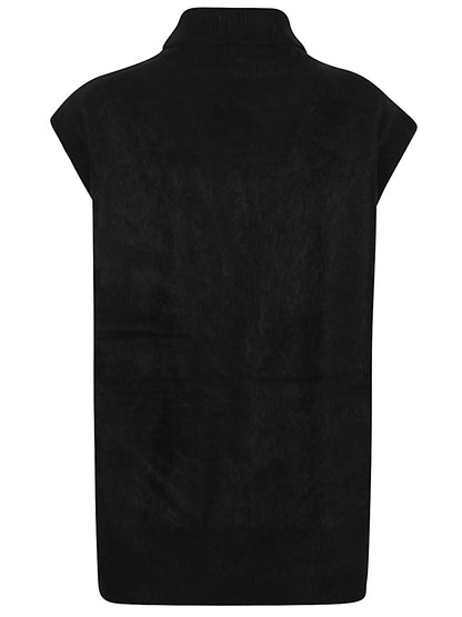 Cashmere high-neck vest