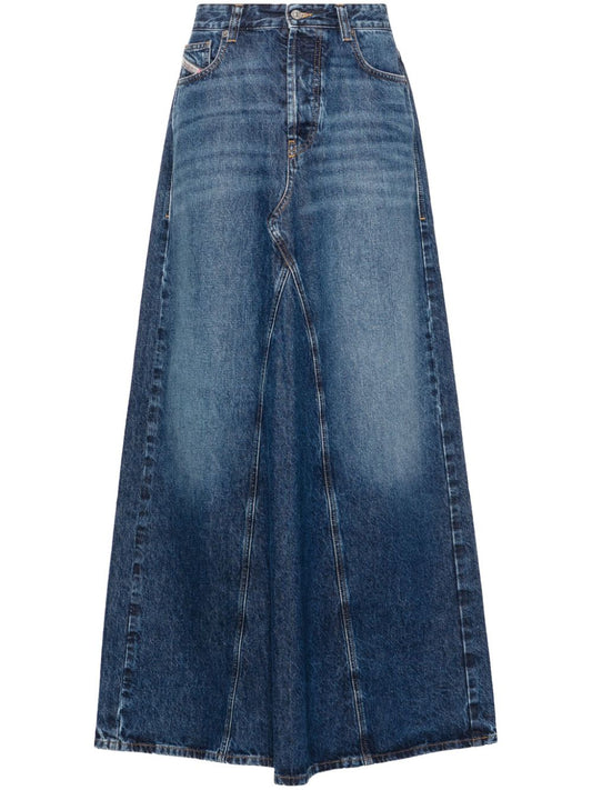 Long denim skirt