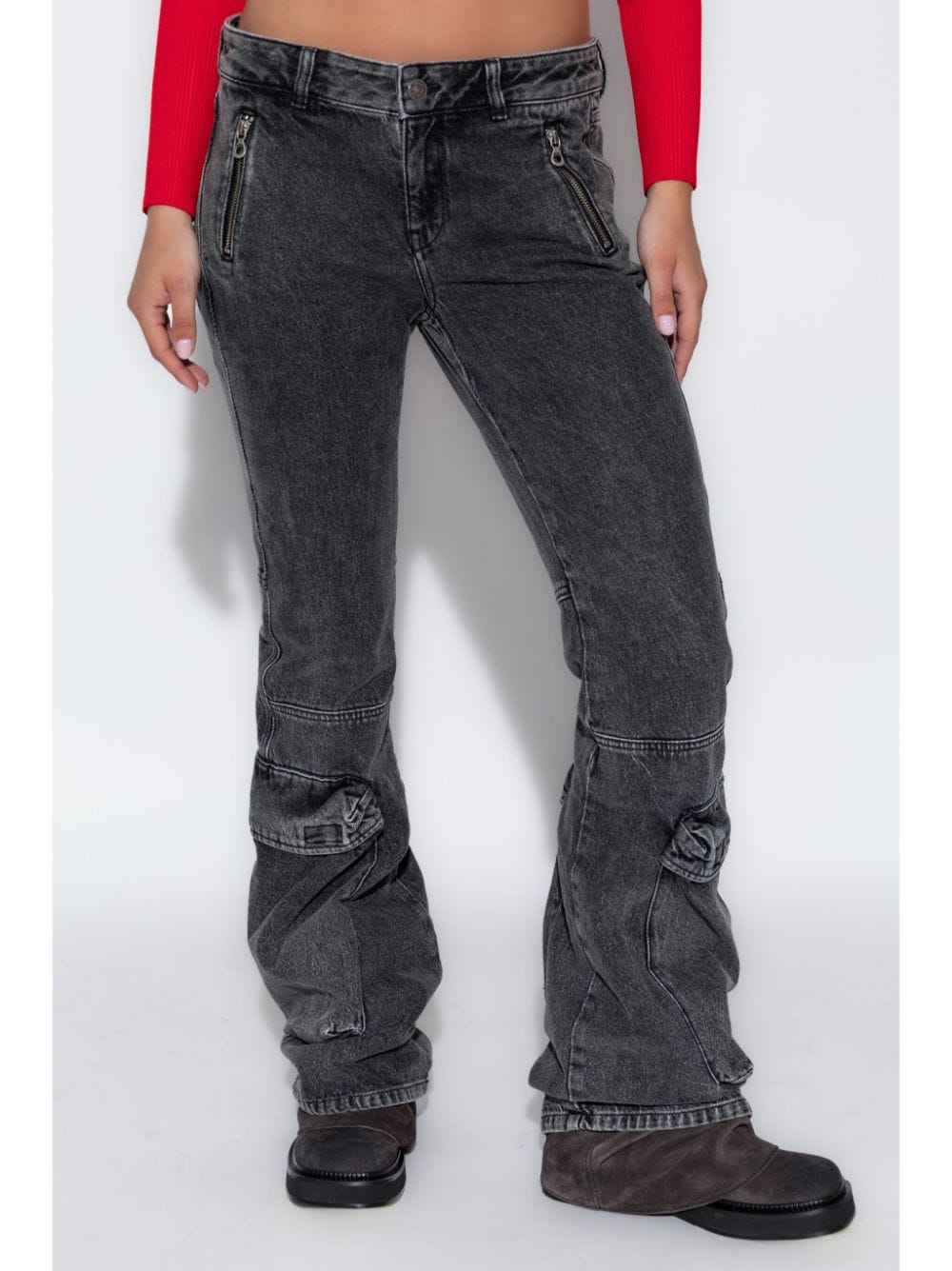 Flared denim cotton jeans