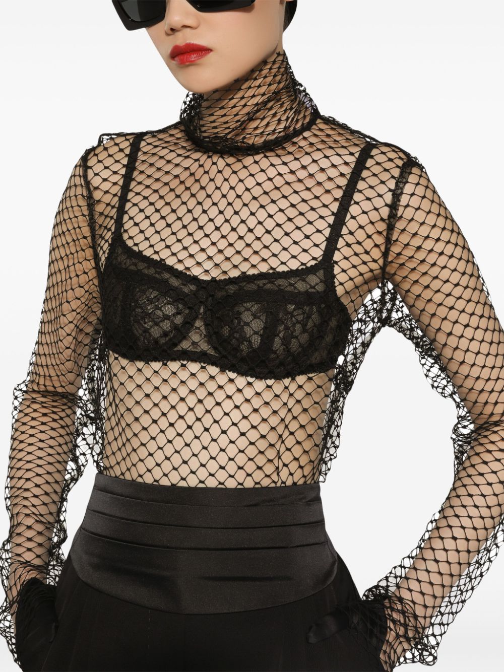 Mesh design mini dress