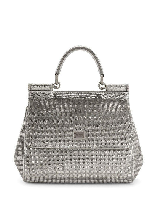 Sicily crystal embellished medium handbag