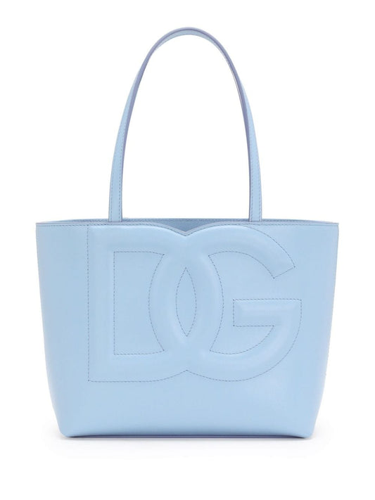 Dg logo small leather tote bag