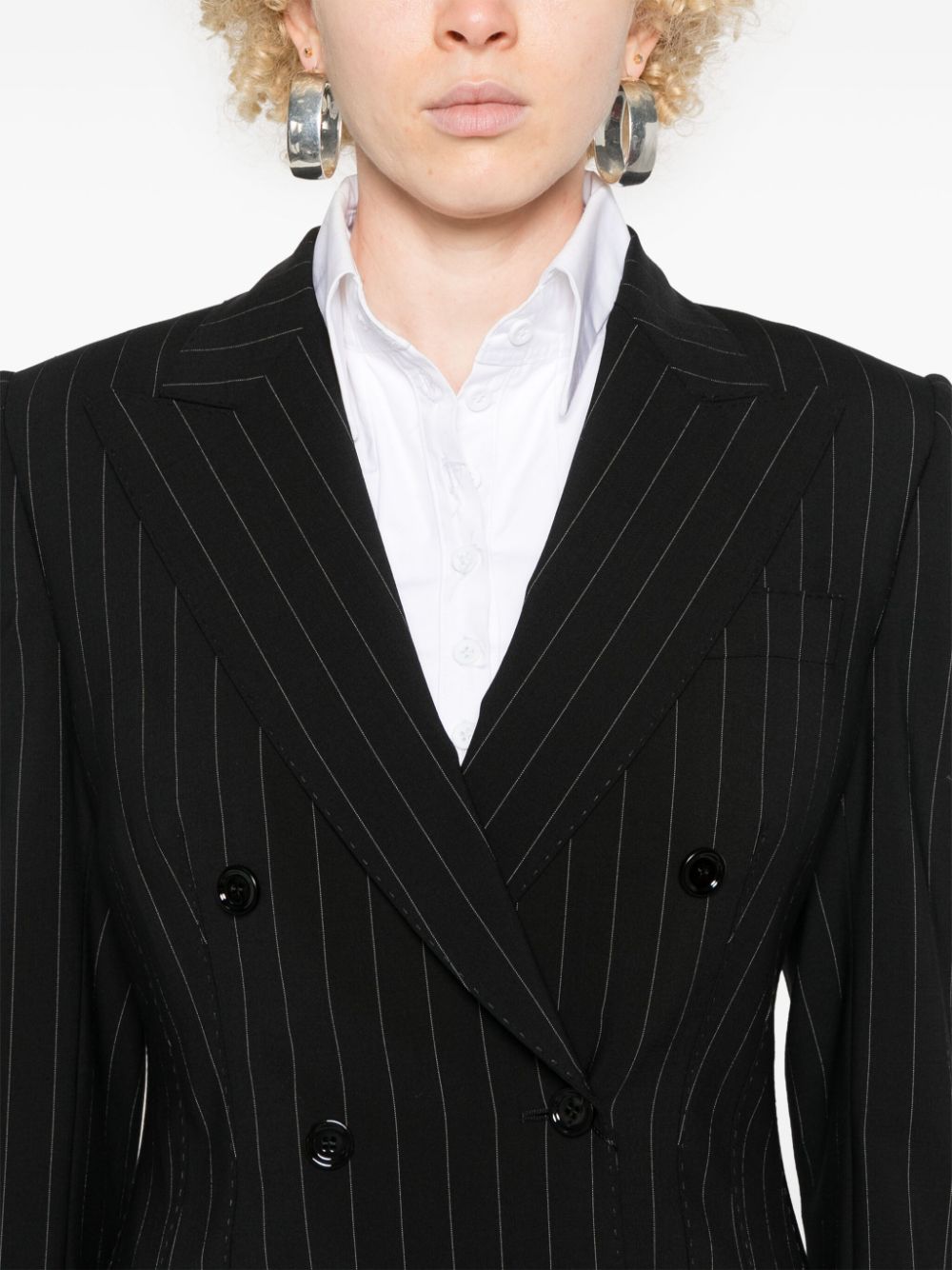 Pinstripe wool blazer jacket