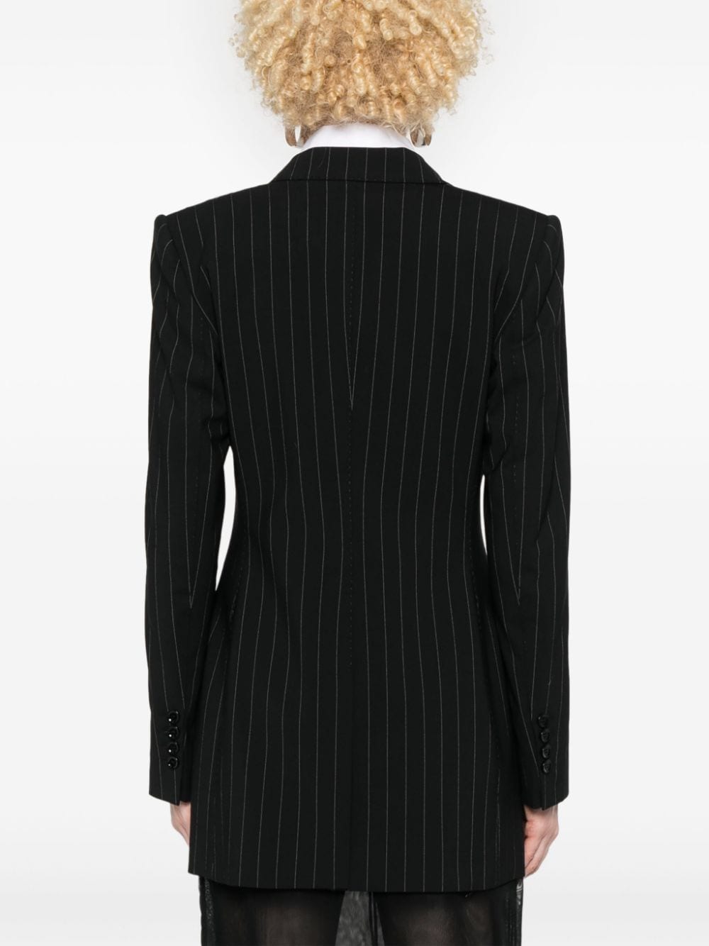 Pinstripe wool blazer jacket