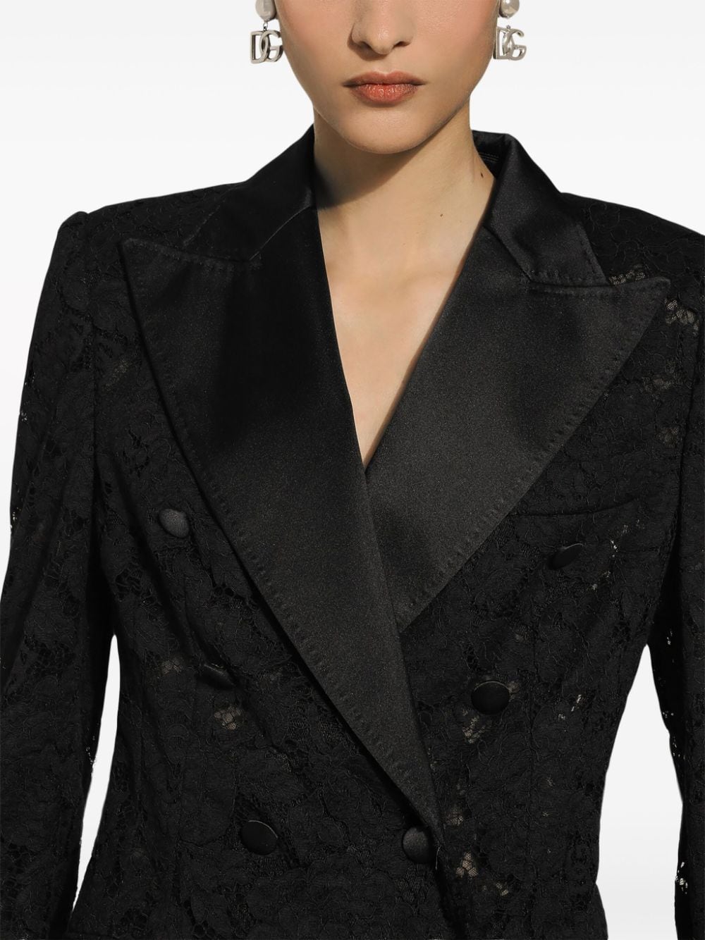 Lace double-breasted jacket