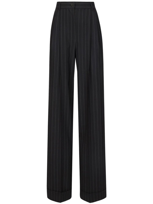 Pinstripe wool trousers