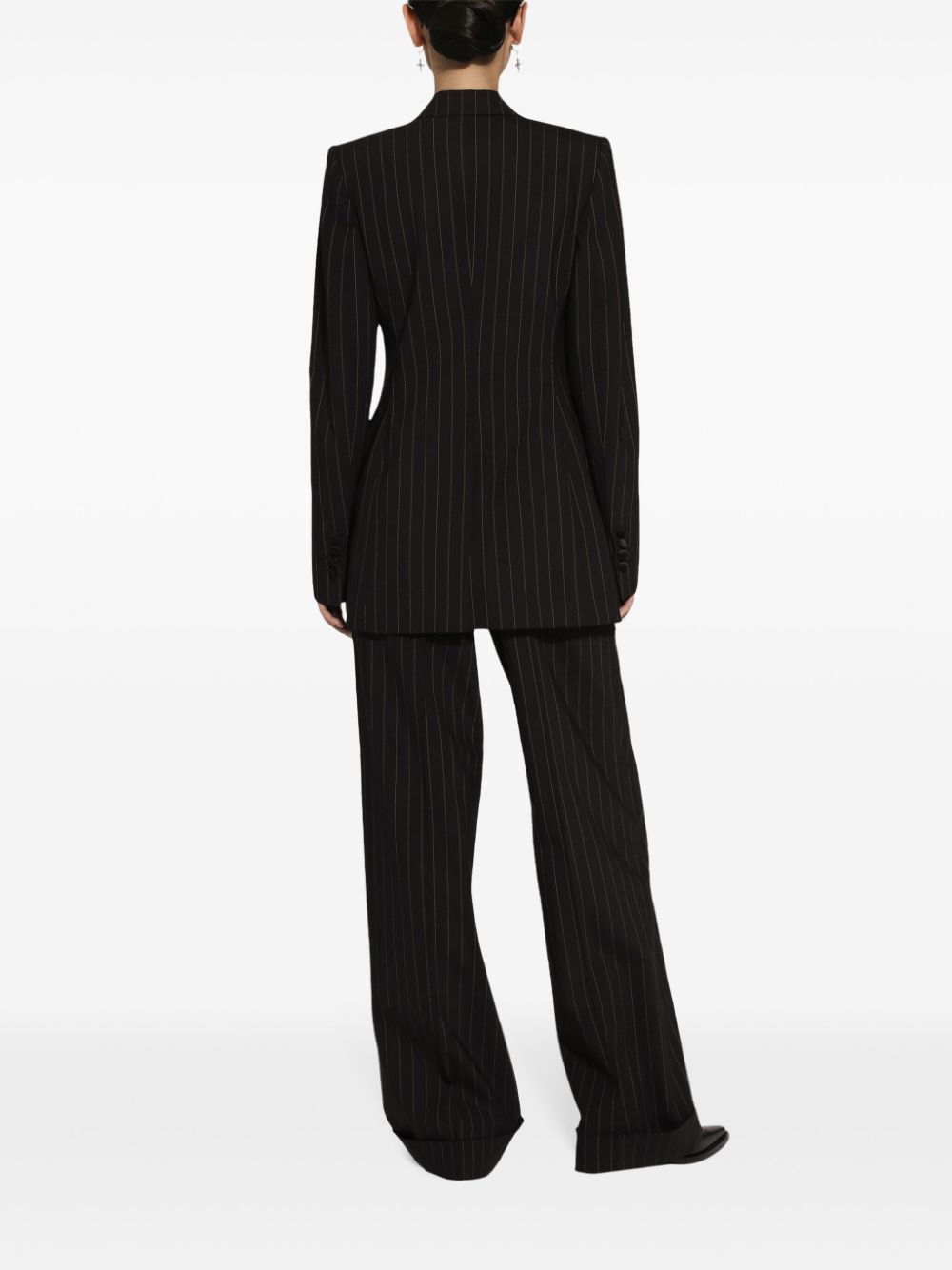 Pinstripe wool trousers