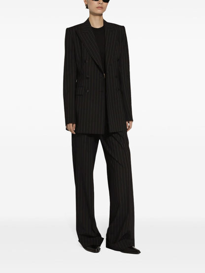 Pinstripe wool trousers