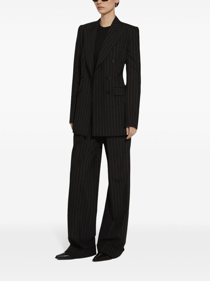 Pinstripe wool trousers