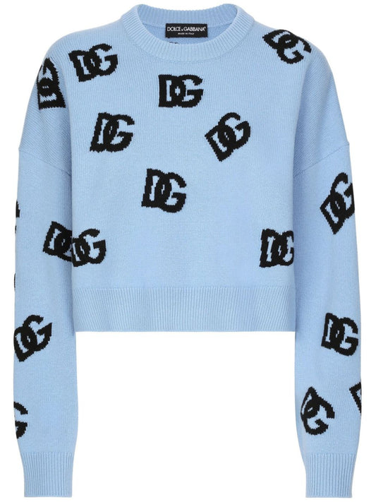 Allover logo wool jumper