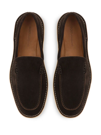 Suede leather loafers