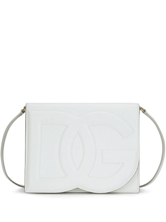 Dg logo leather shoulder bag