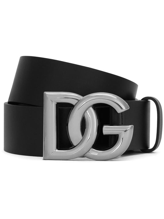 Dg logo leather belt