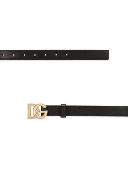 Dg logo leather belt