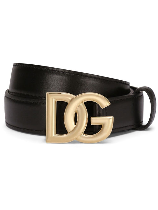 Dg logo leather belt