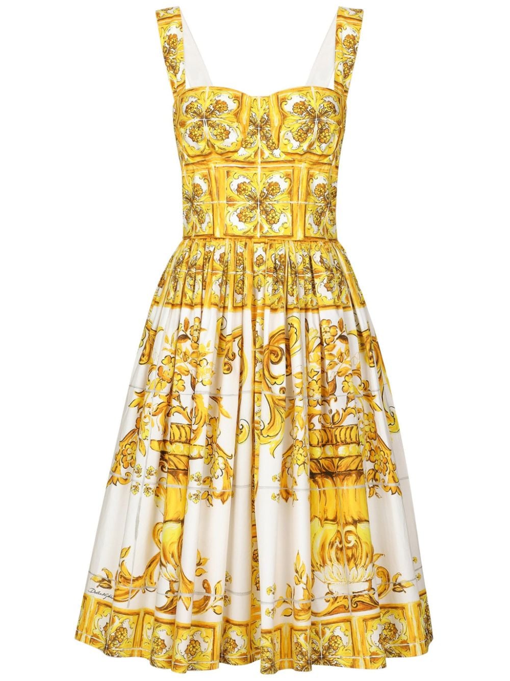 Maiolica print midi dress