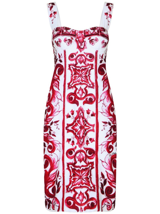 Maiolica printed tubino dress