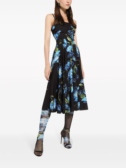 Campanule printed silk midi dress