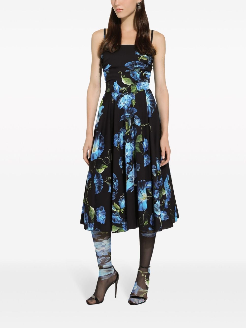 Campanule printed silk midi dress