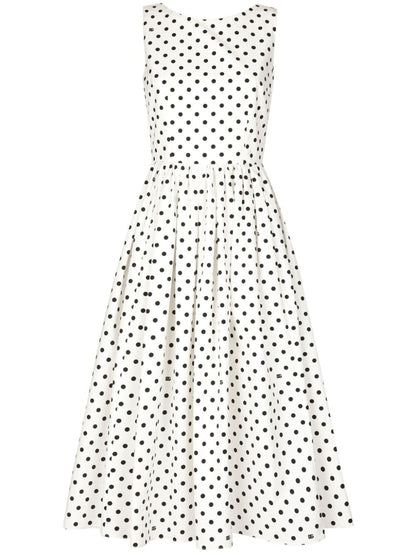 Dots print cotton midi dress