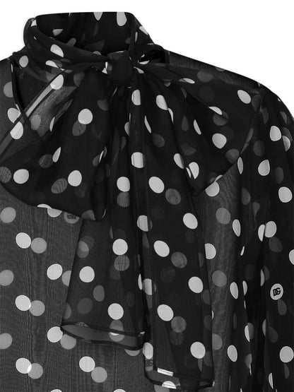 Dots print silk shirt