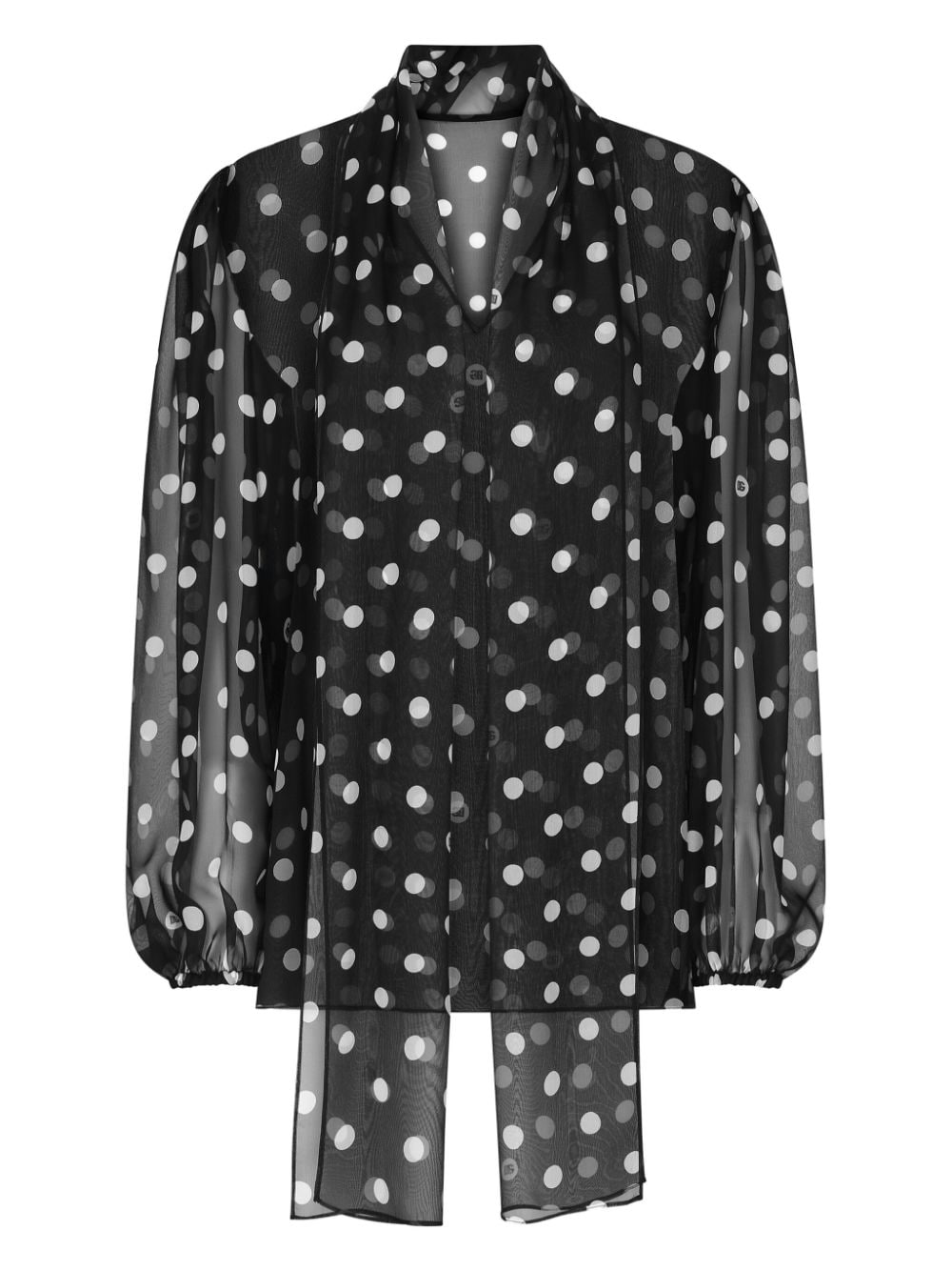 Dots print silk shirt