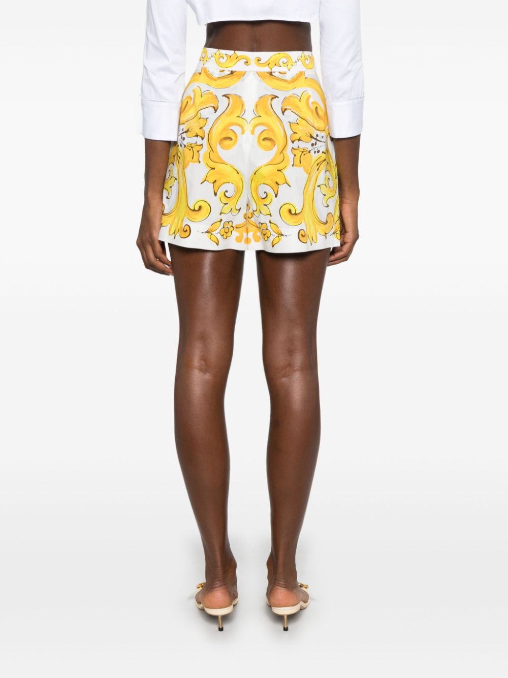 Maiolica printed cotton shorts