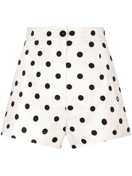 Dots print cotton shorts