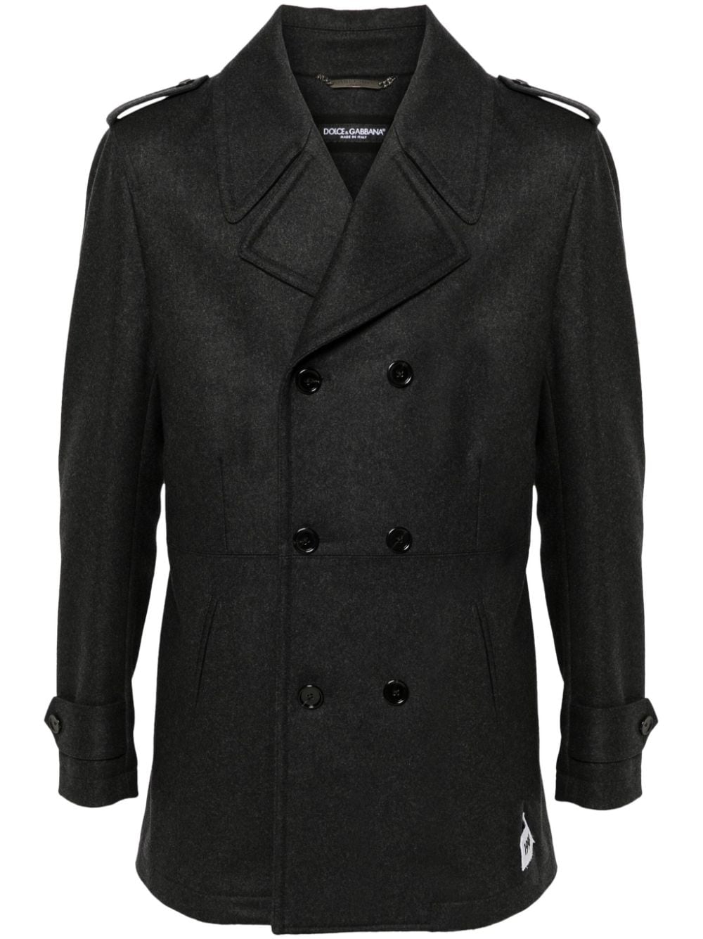 Wool blend caban coat