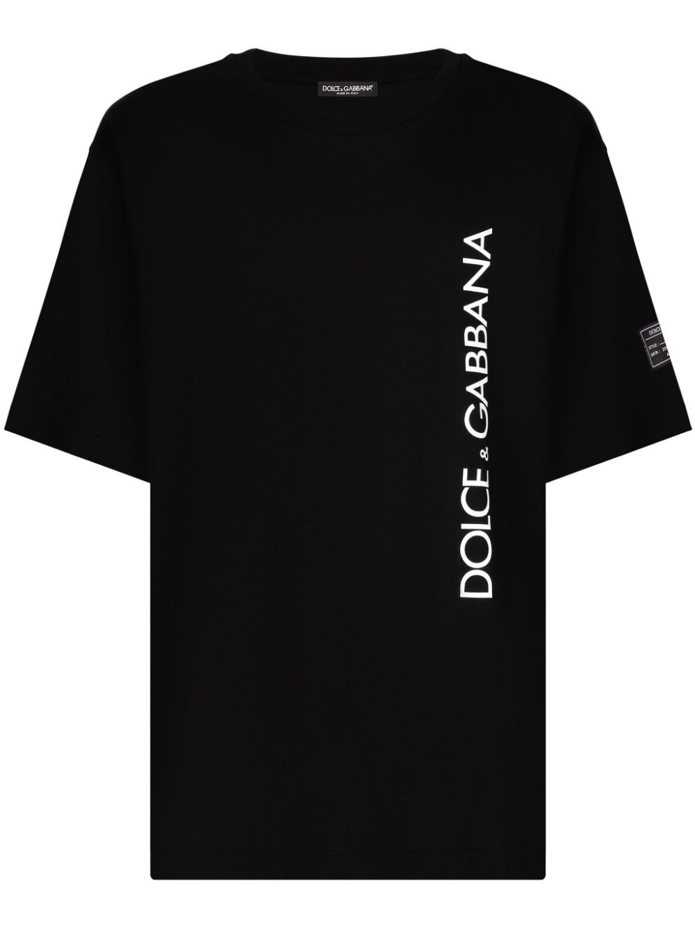 Cotton t-shirt with vertical logo