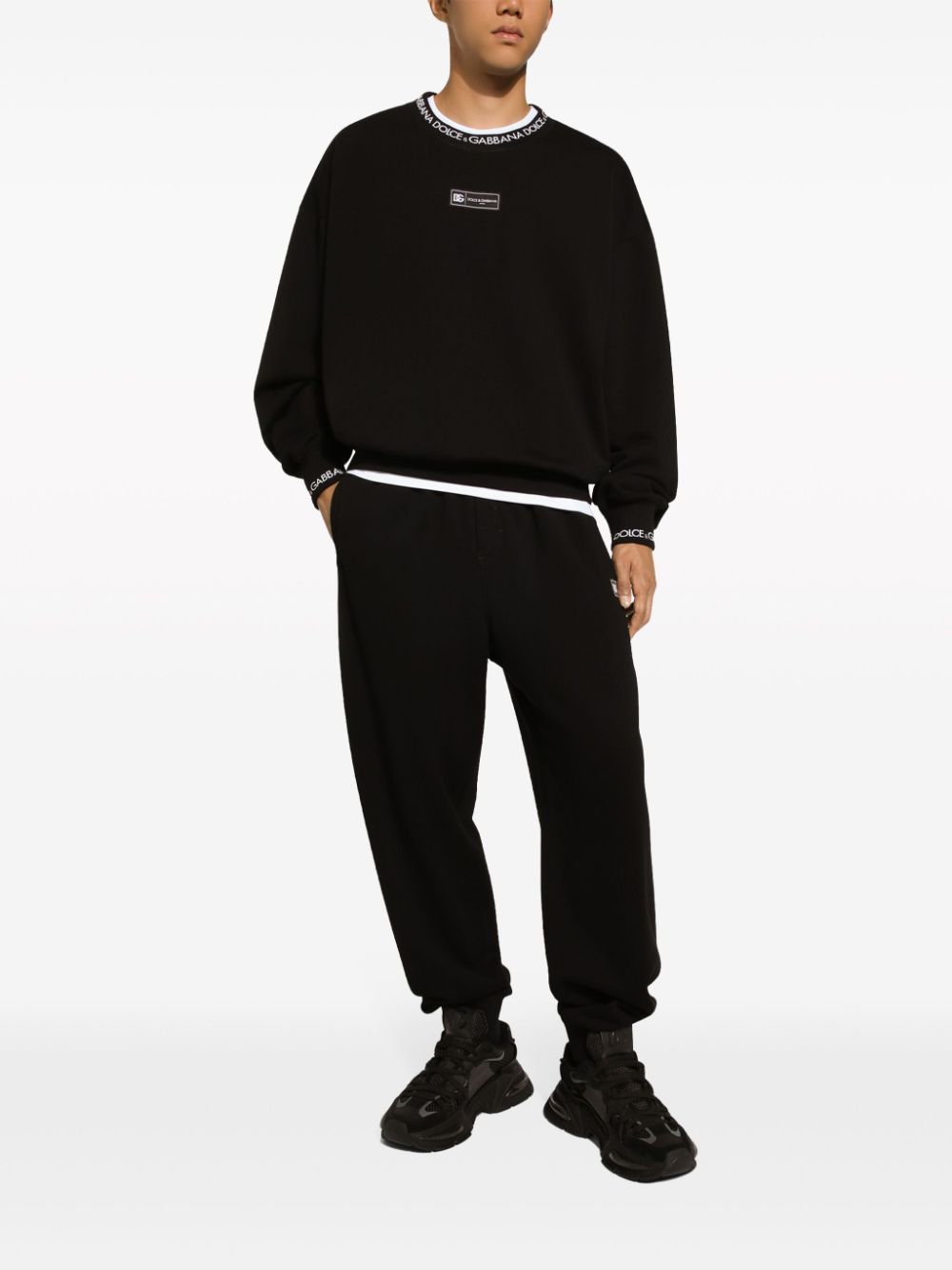 Cotton jogging trousers with logo