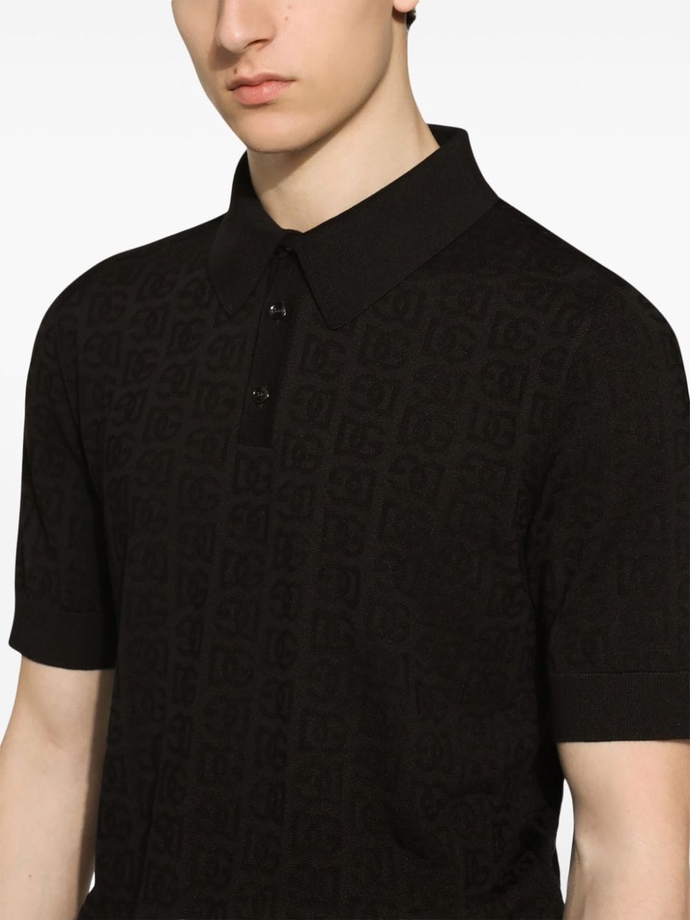 Silk polo shirt