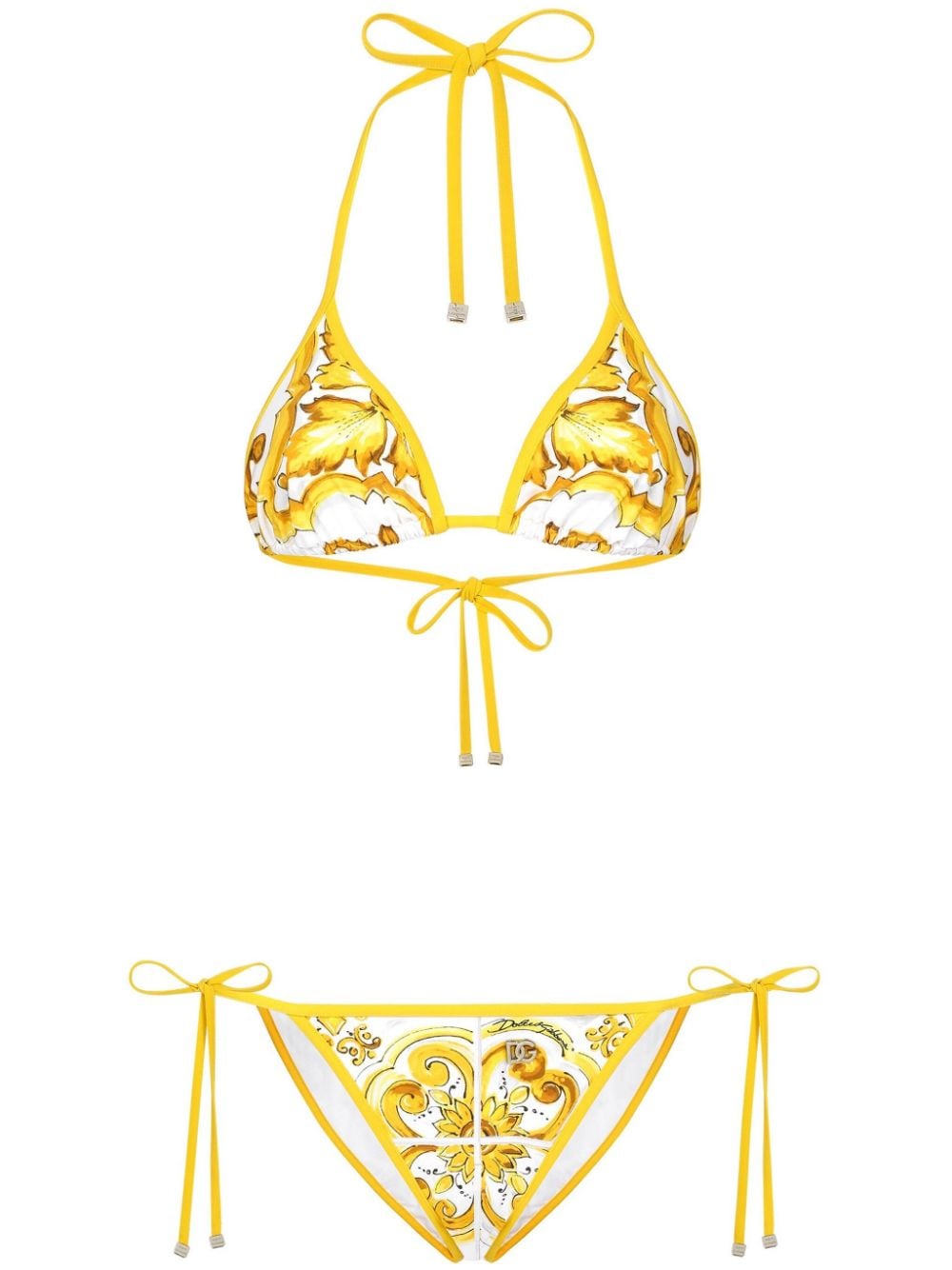 Maiolica print bikini set