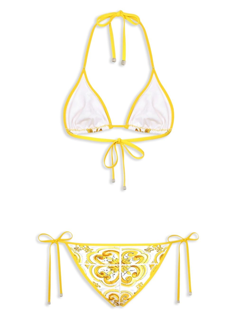 Maiolica print bikini set