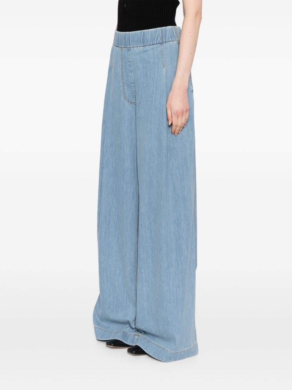 Cotton wide-leg trousers