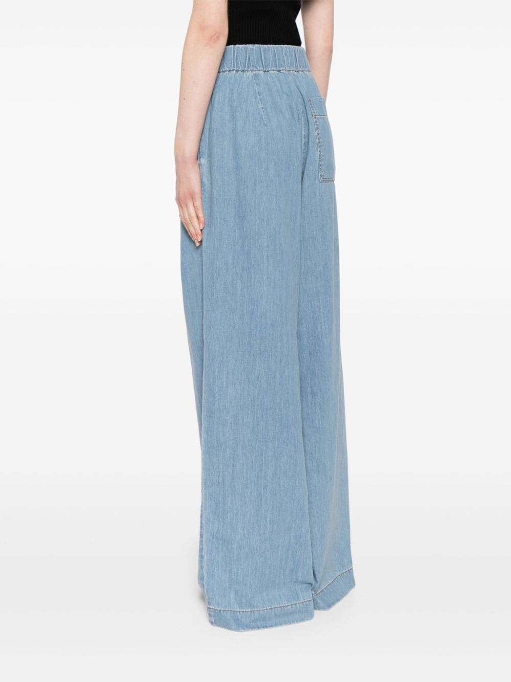 Cotton wide-leg trousers