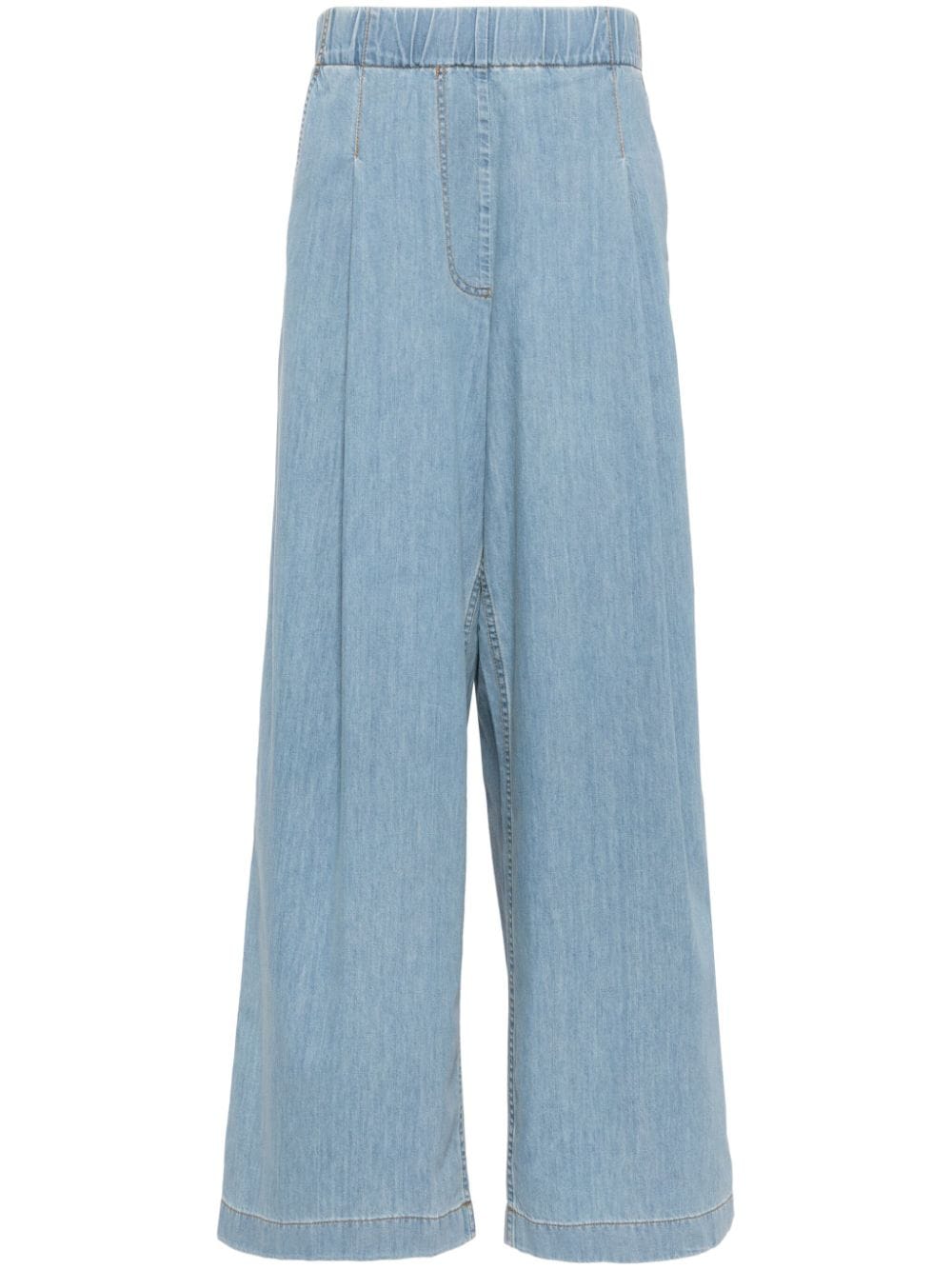 Cotton wide-leg trousers