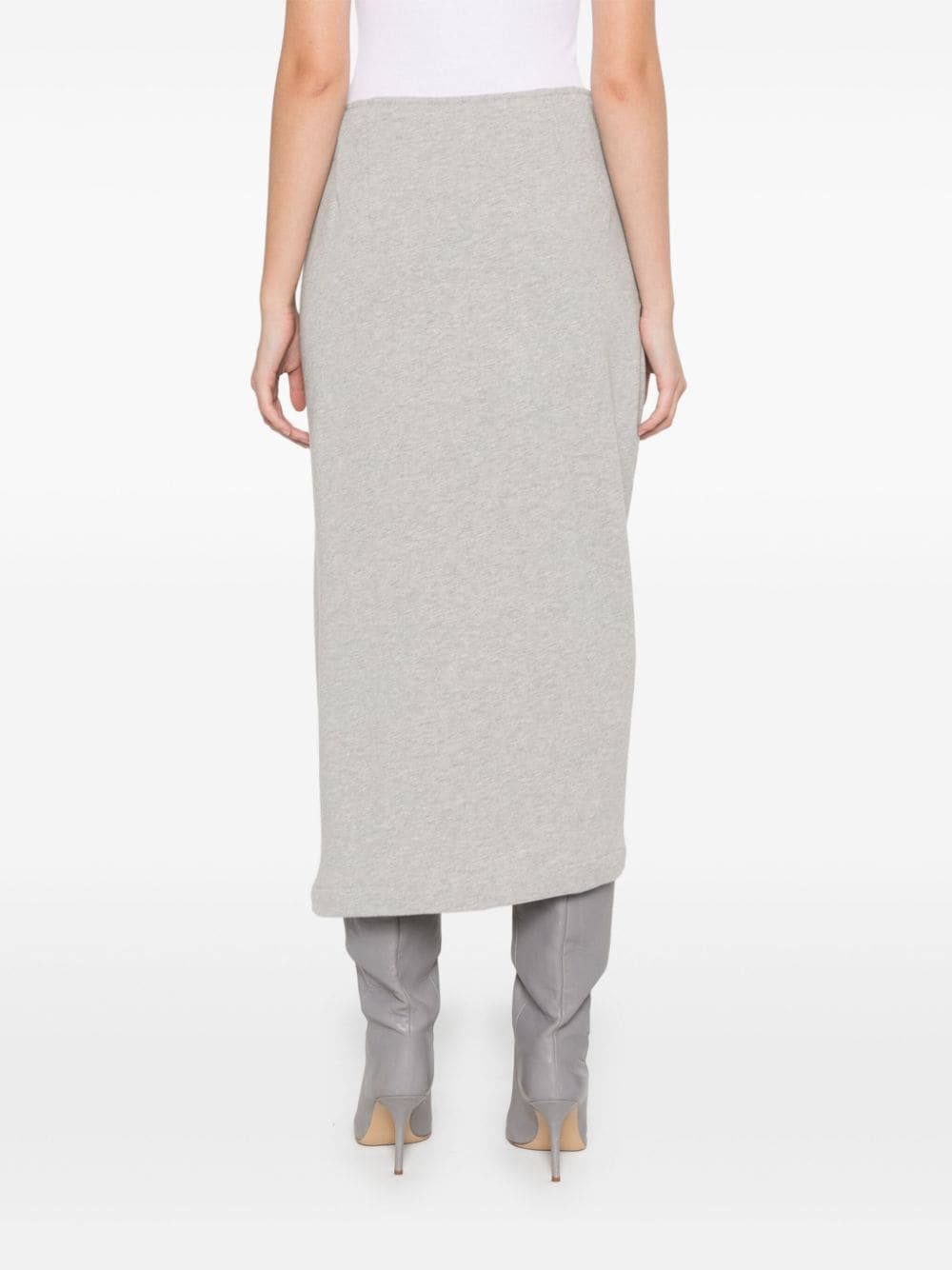 Asymmetric midi skirt