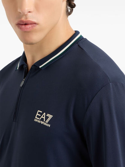 Logo nylon polo shirt