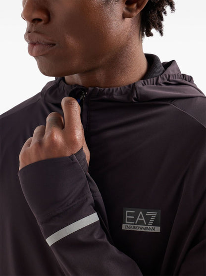 Nylon zipped hoodie