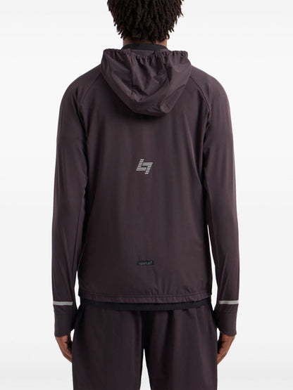 Nylon zipped hoodie