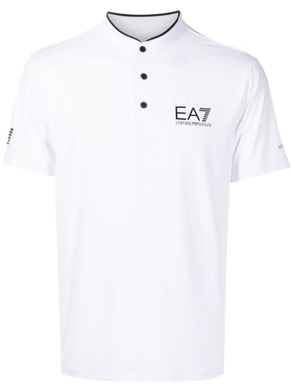 Logo nylon polo shirt