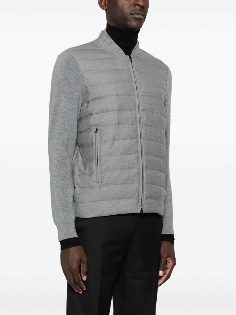 Wool blend single-breasted jacket