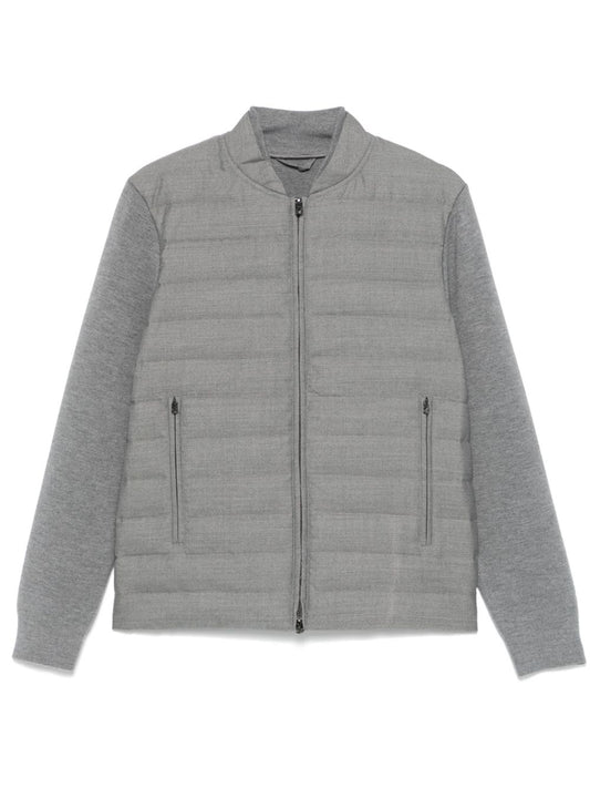 Wool blend single-breasted jacket